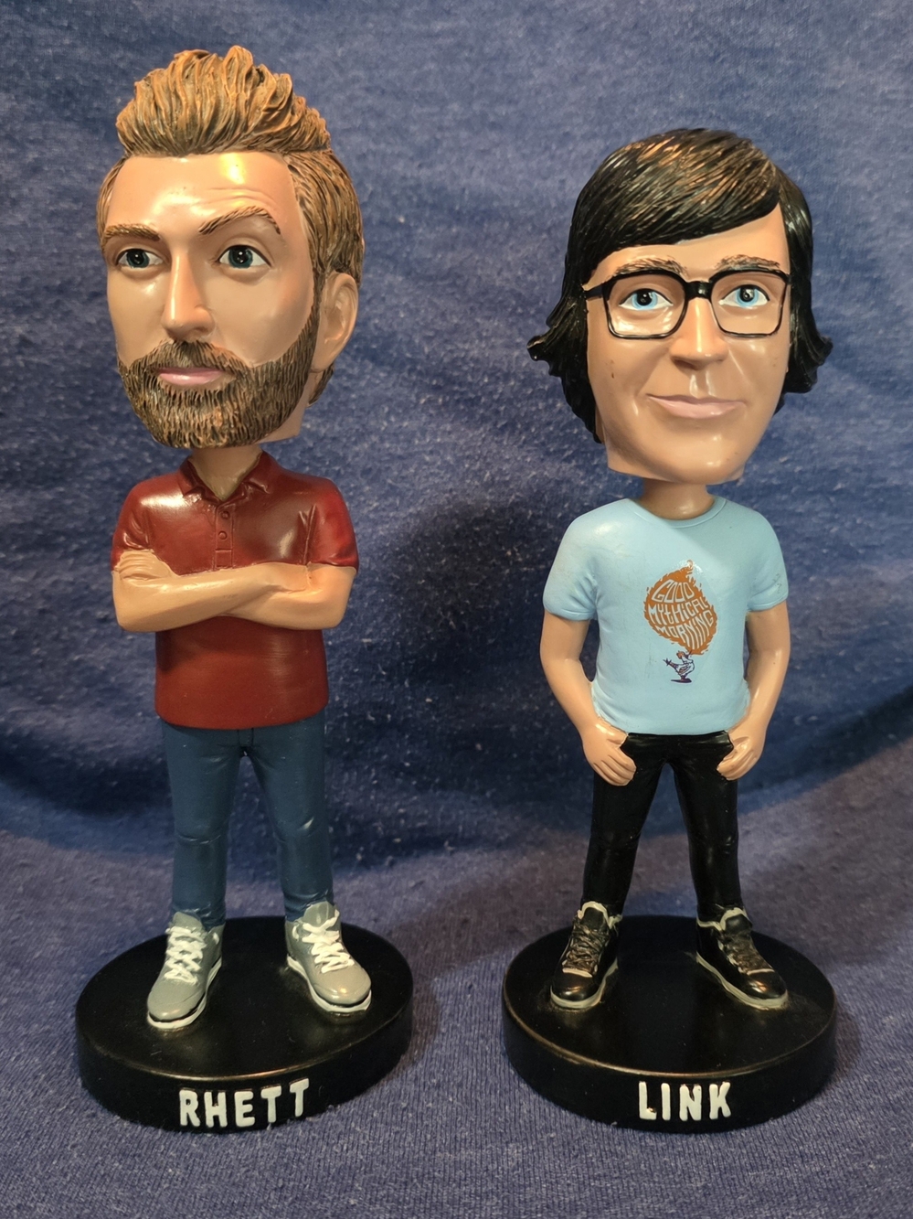 Rhett & Link Decorative Bobblehead Set - Red & Light Blue